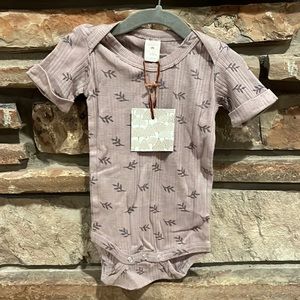 Kate Quinn Dusty Lavender Leaf Ribbed Bodysuit